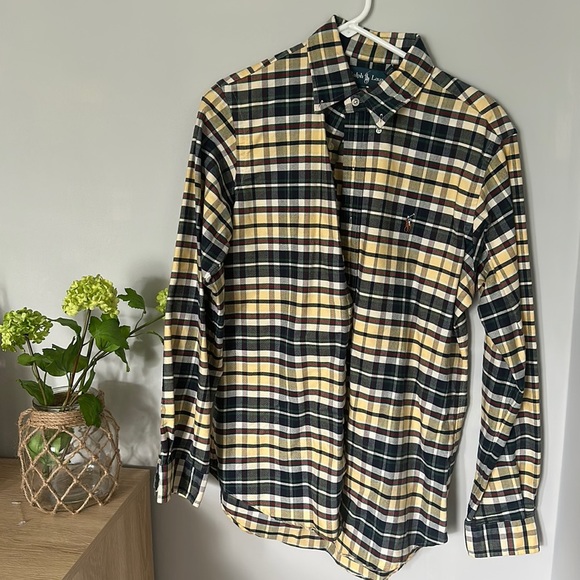 Ralph Lauren Other - RALPH Lauren Polo button down men’s dress shirt size Medium plaid navy y…